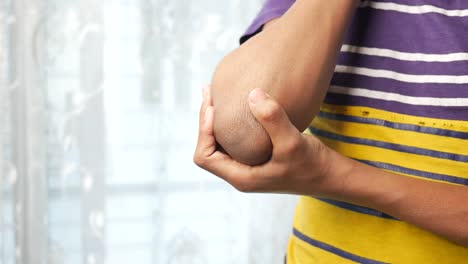 man with elbow pain pain relief concept