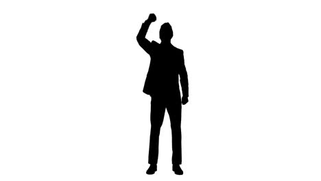 Silhouette-of-businessman-protesting