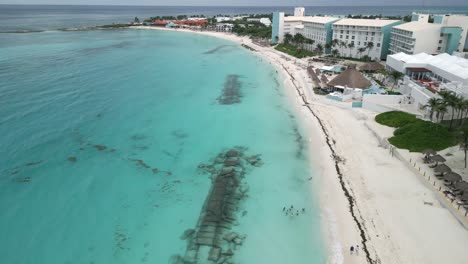 cancun coastline beach with blue calm waters in paradise mexico