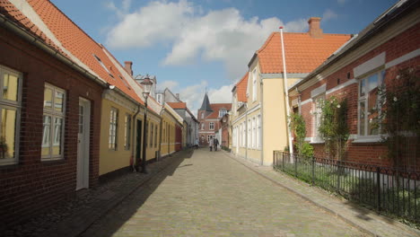 Beautiful-street-in-Ribe,-Denmark