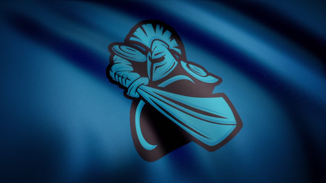 로마 전사의 로고가 새겨진 파란 발