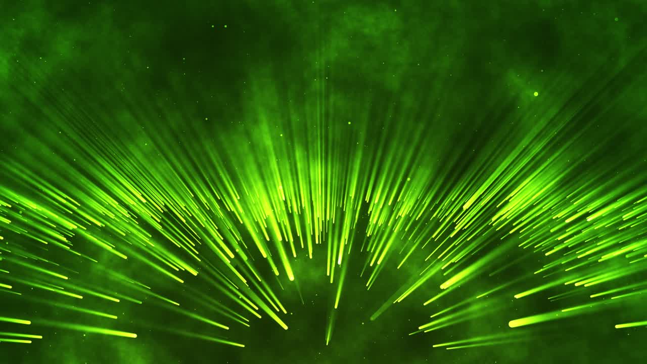 추상적인 입자 파동 흐름 (bokeh) 검은색과 녹색 배경, 먼지, 연기, 반이는, 느린 동작, 매력, 크리스마스, 축제, 반이고 회전