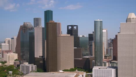 aerial of the downtown houston