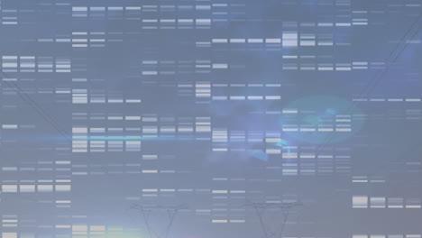 animación de columnas en movimiento sobre pilones y cielo con nubes