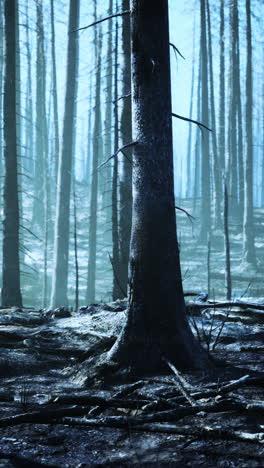 aftermath of a forest fire: a desolate landscape