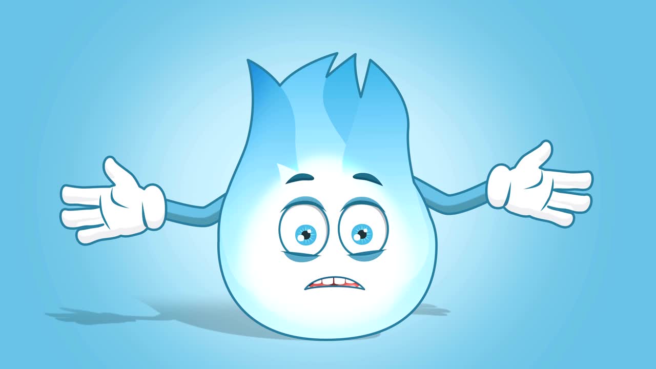 Cartoon Gas Flame Do Not Know Shrug with Face Animation Alpha Matte
