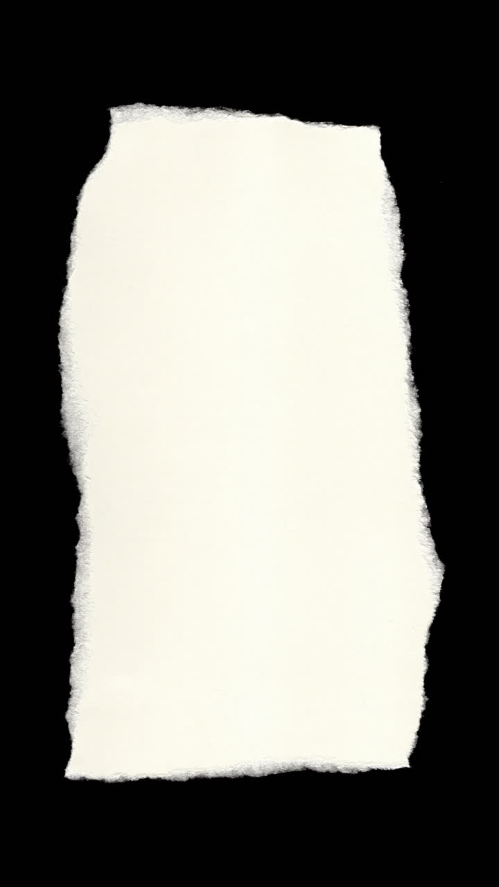 Torn White Paper Transition on Black Background