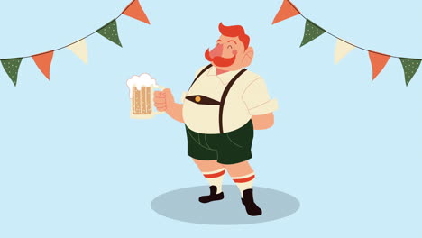 man celebrating at a german beer festival