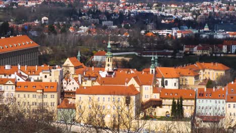 view of lesser town prague, czech republic from petřín hill