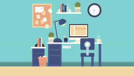 modern home office illustration