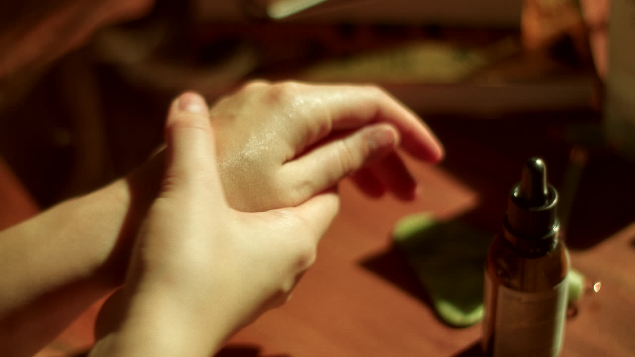 Applying Hand Cream or Oil