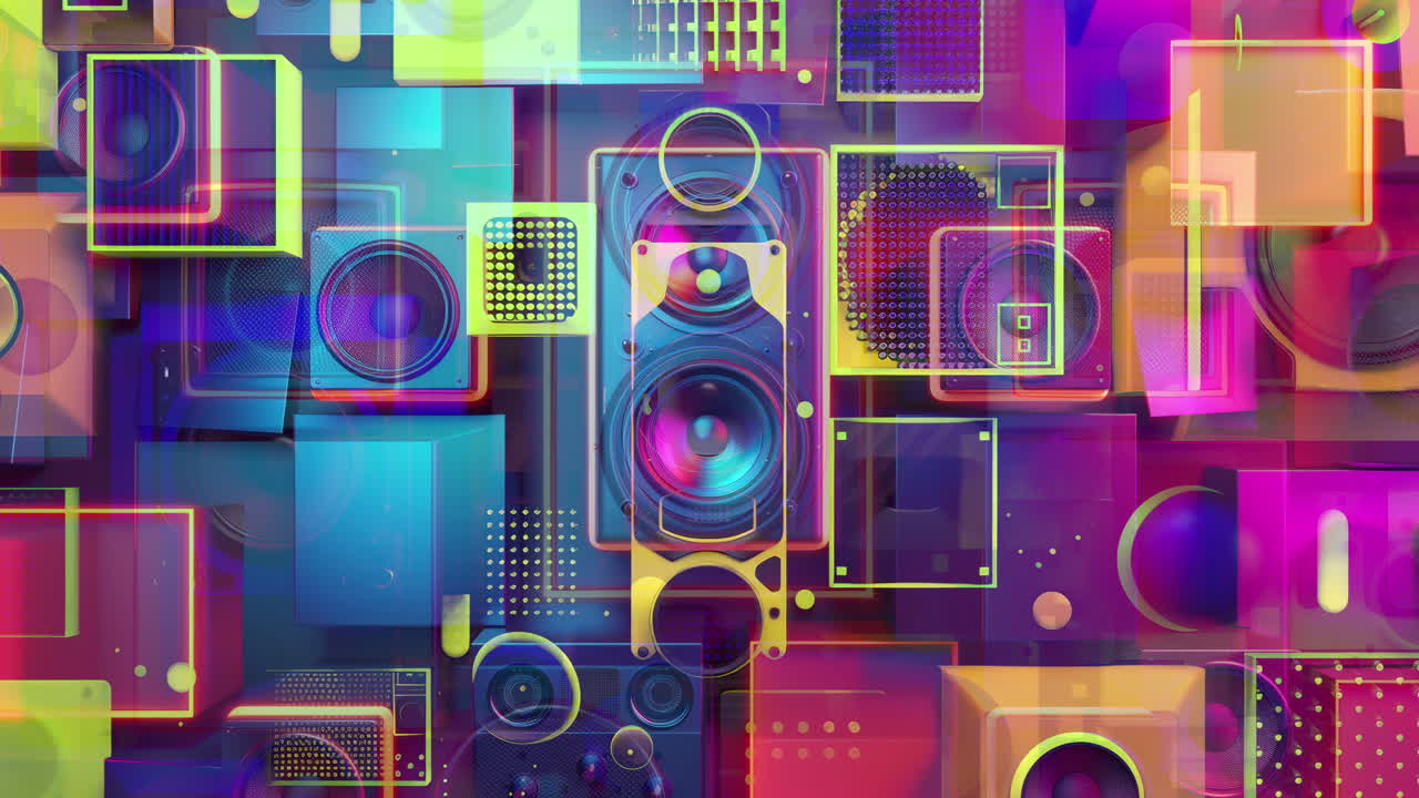 el fondo con altavoces de audio estéreo