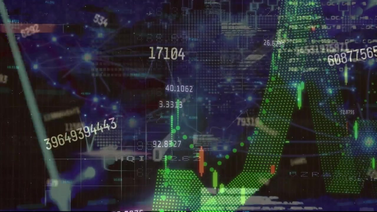 Animation of data processing over world map