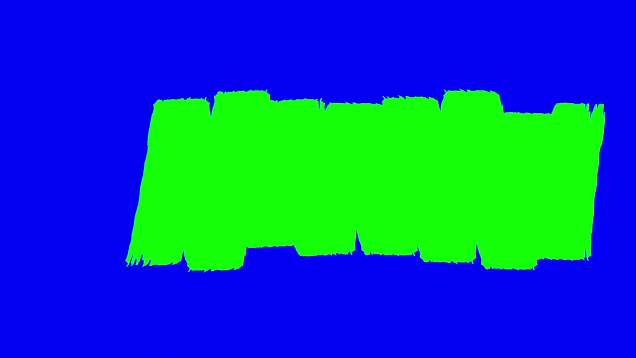 conjunto de cinco pinceladas de pintura verde animadas de cg