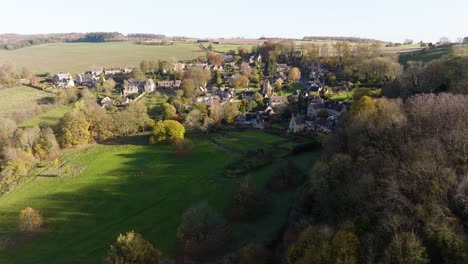 snowshill cotswold pueblo otoño reino unido paisaje aéreo campo de inglaterra