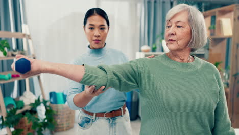 Atención-A-Personas-Mayores,-Apoyo-Y-Fisioterapeuta-Con-Personas-Mayores.