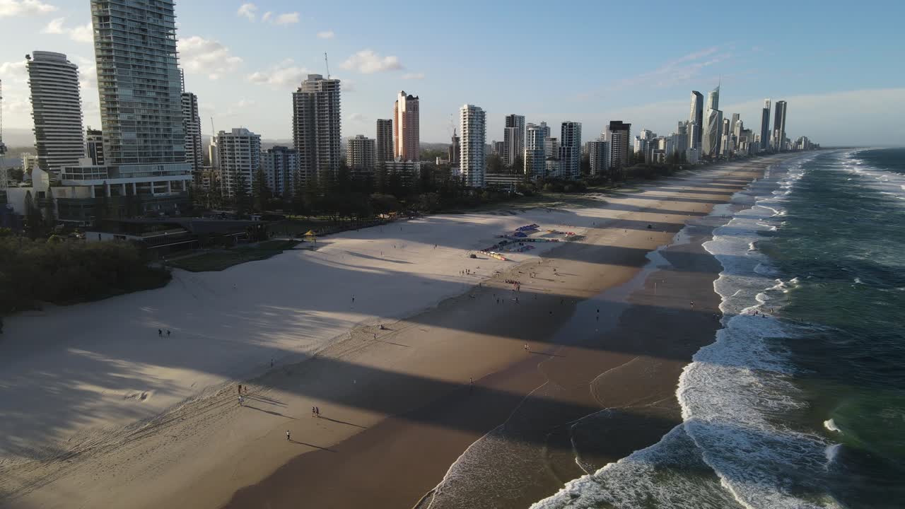 Gold Coast south of Brisbane Australia beach ocean buildings real estate, aerial