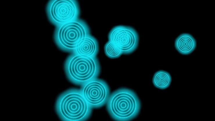 Ringformet partikelanimation Motion Graphics.