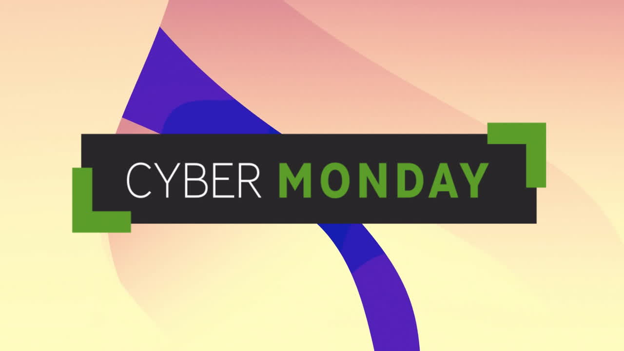 Animation of cyber monday text over pattern background
