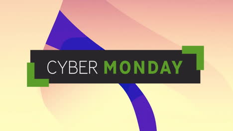 animation of cyber monday text over pattern background