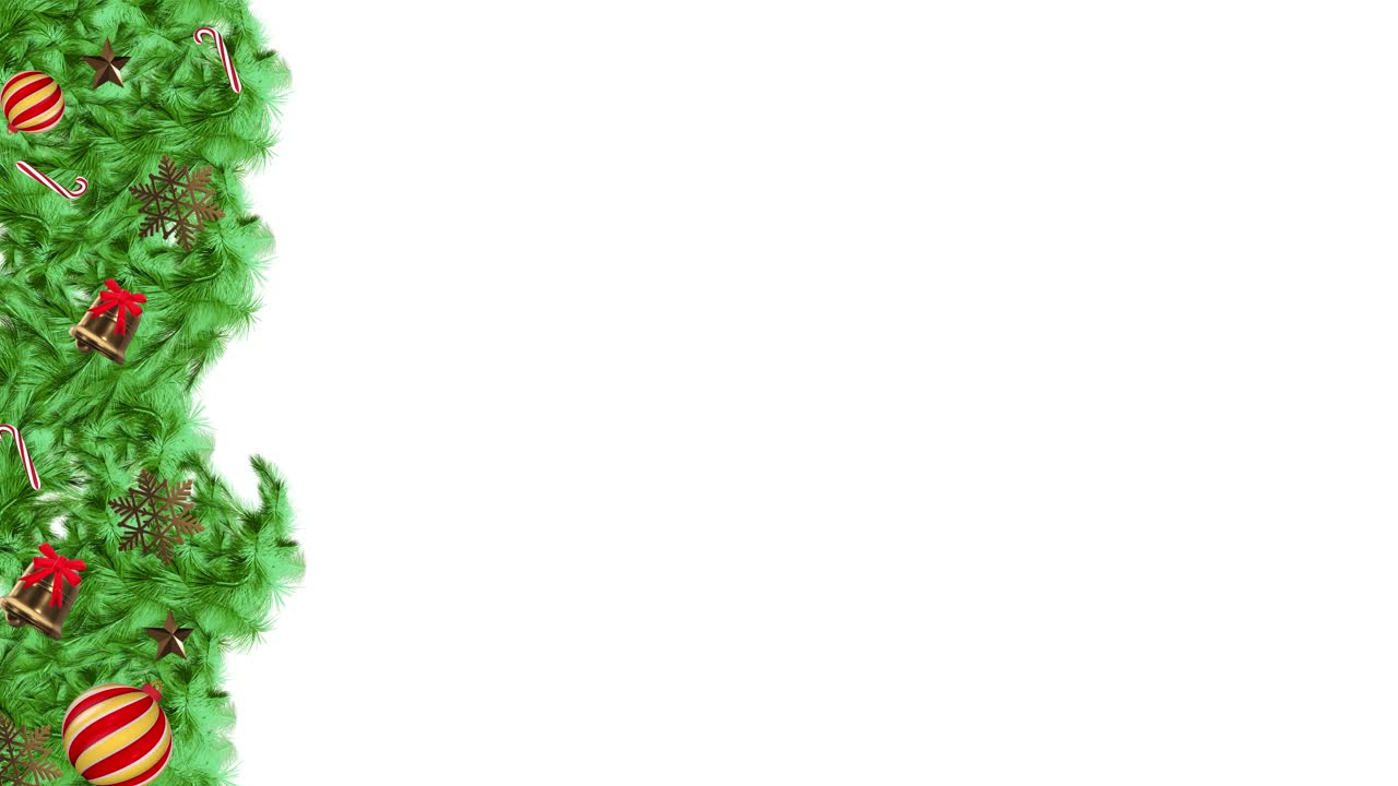 Christmas festive frame twinkling lights fir branches decorations candy for space for design