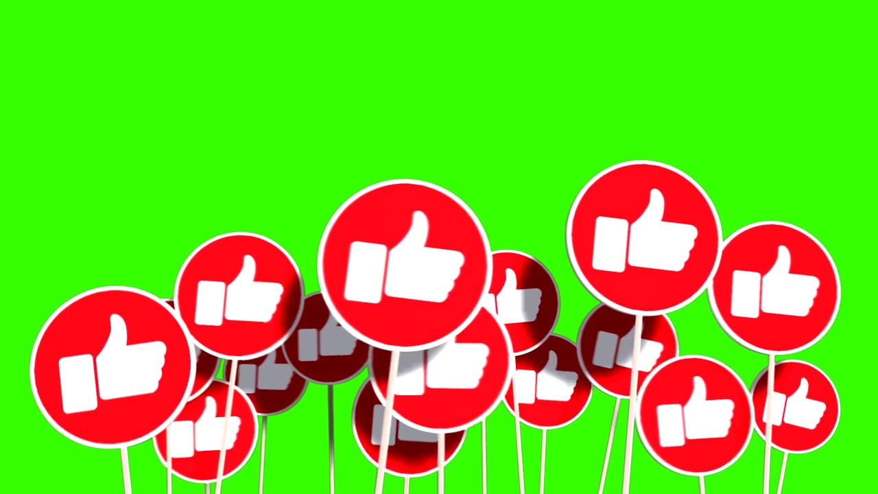 Many Thumbs Up Icons on a Green Background