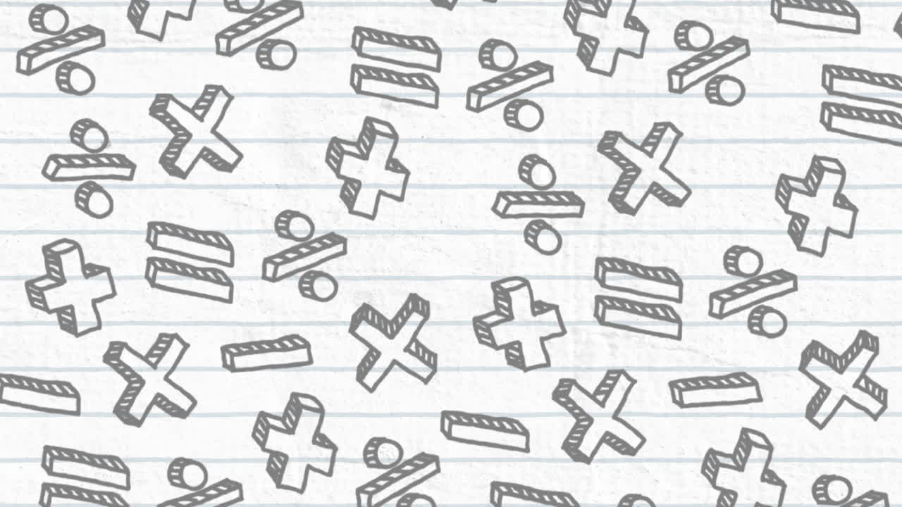 ⁇ 색 선으로 된 종이에 대한 수학적 기호