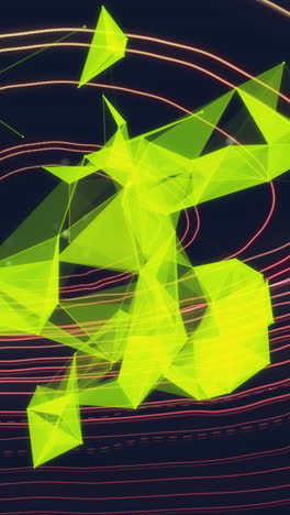 animación de formas verdes sobre fondo negro con isohypses