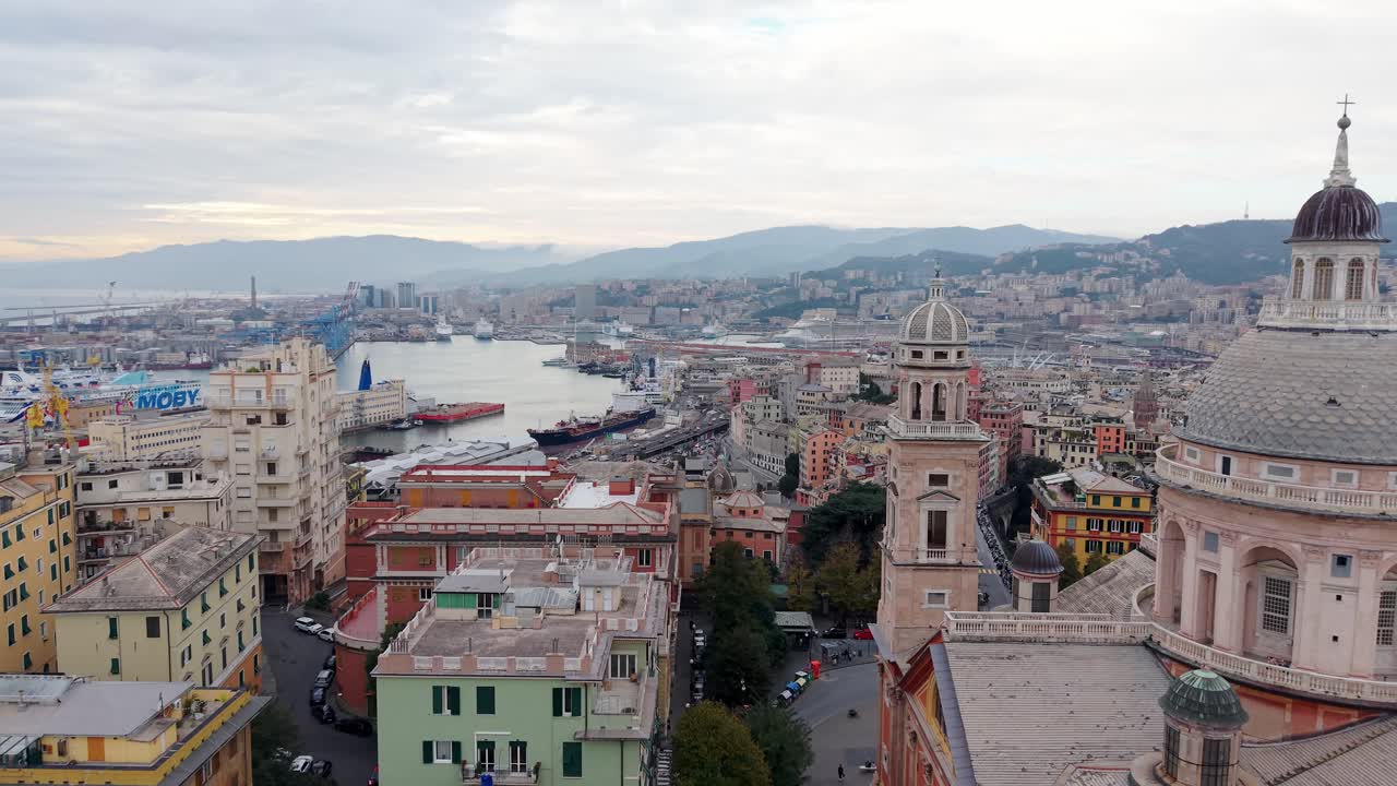 Aerial View of Genoa, Italy