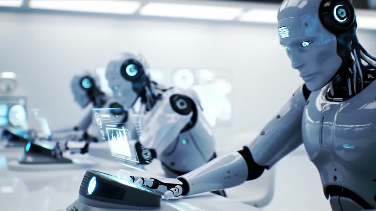 A Futuristic Interaction Between Advanced Robots: An Insight into the World of AI-Powered Automation and Human-like Machines in a Digital Environment