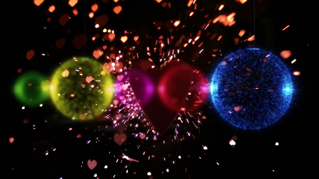 반 ⁇ 이는  ⁇ 은 심장 위에 크리스마스 장식의 애니메이션