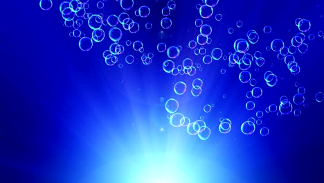 rainbow bubbles on a blue background