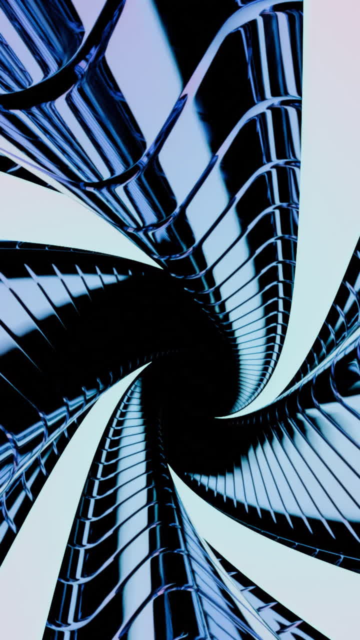 Abstract Metal Spiral Tunnel