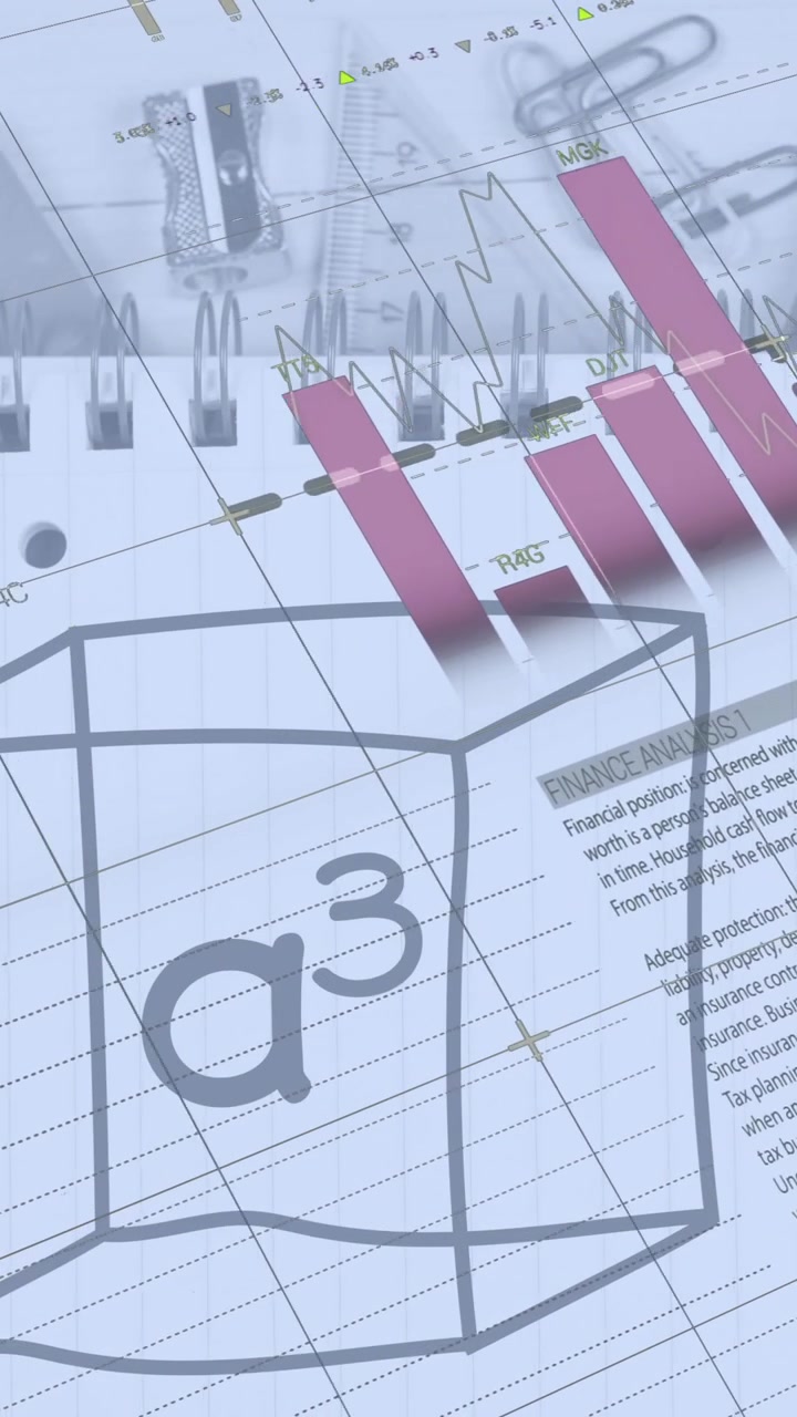 Animation of financial data processing over mathematical formulae