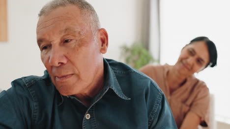 senior couple, argument or divorce