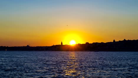 istanbul. uskudar view at sunset in turkey.