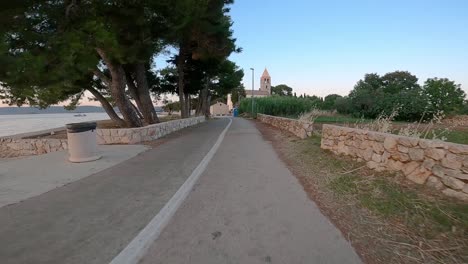 pov coastal drive on narrow road at island pašman in croatia
