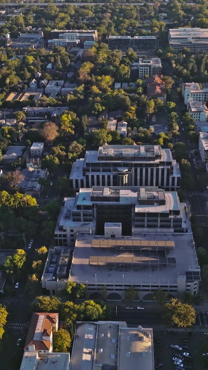 Panorama aereo del centro di Sacramento