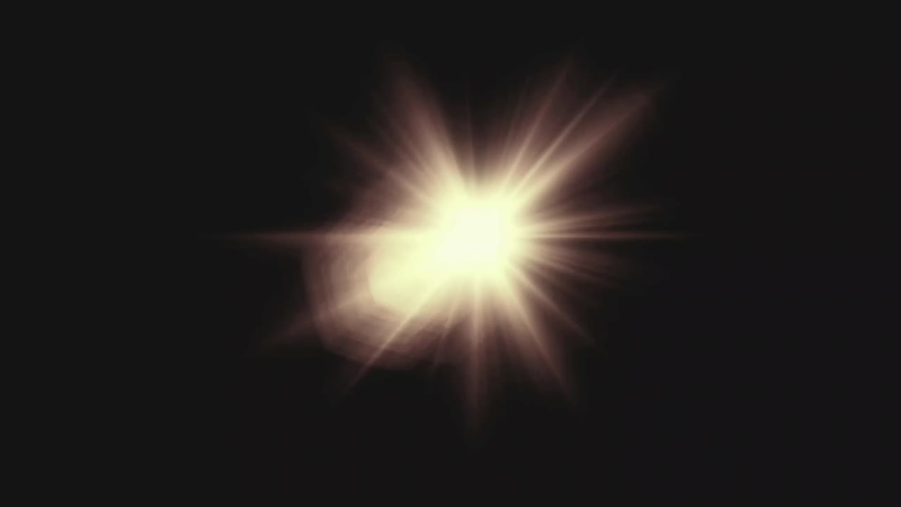 Dynamisk optisk lens flare med lyse lysstråler på sort baggrund