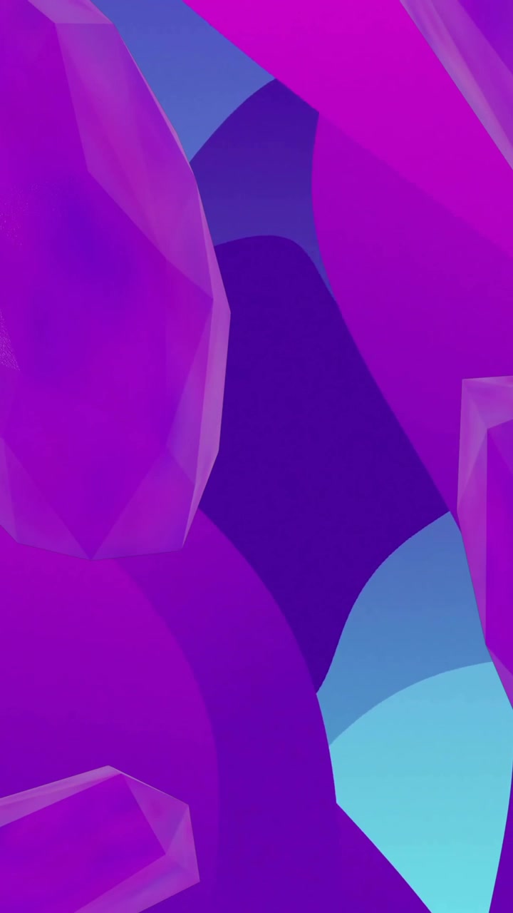 Animazione di forme viola vivaci che si muovono su uno sfondo blu