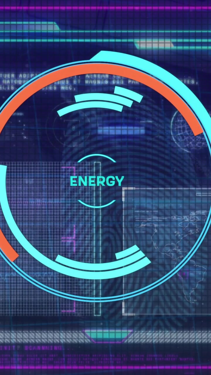 Animation of scope scanning and data processing on blue background