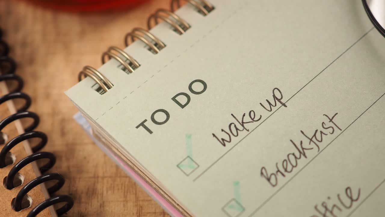 Close Up of a Daily To Do List with Checked Items