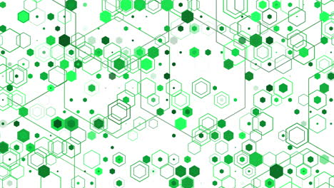 abstract geometric background with green hexagons or hexagonal shapes. loop animation.