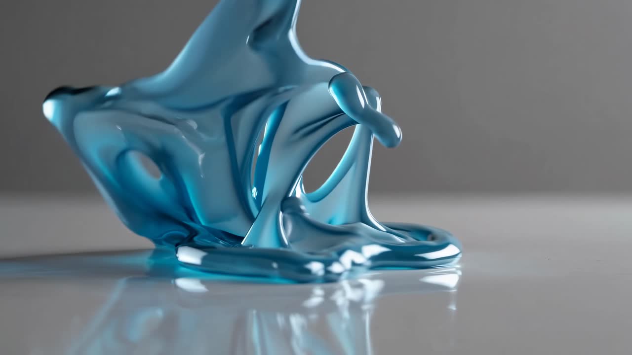 salpicaduras de líquido azul abstracto