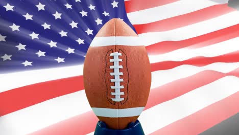 digital animation of rugby ball against the american flag 4k