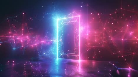 neon portal geometric abstract background
