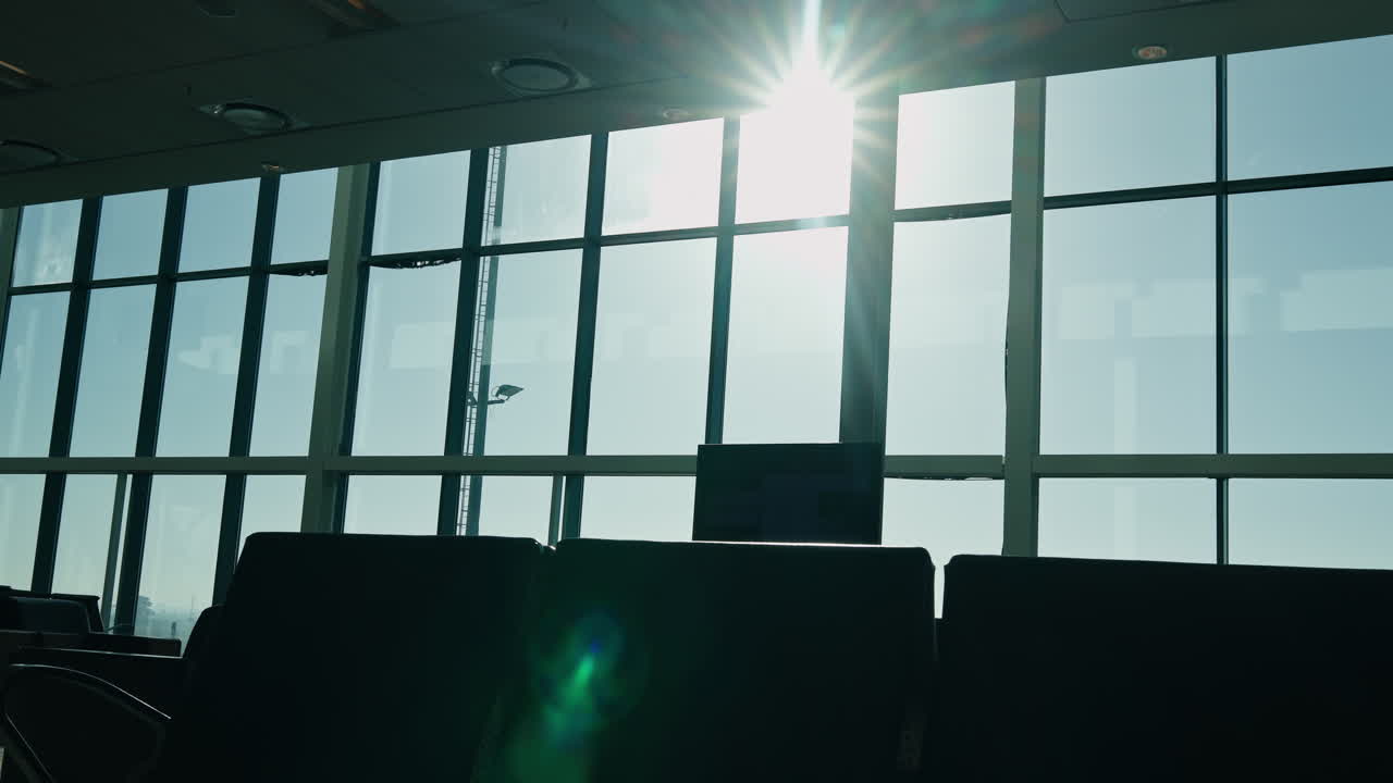 Airport Waiting Area with Sunlight