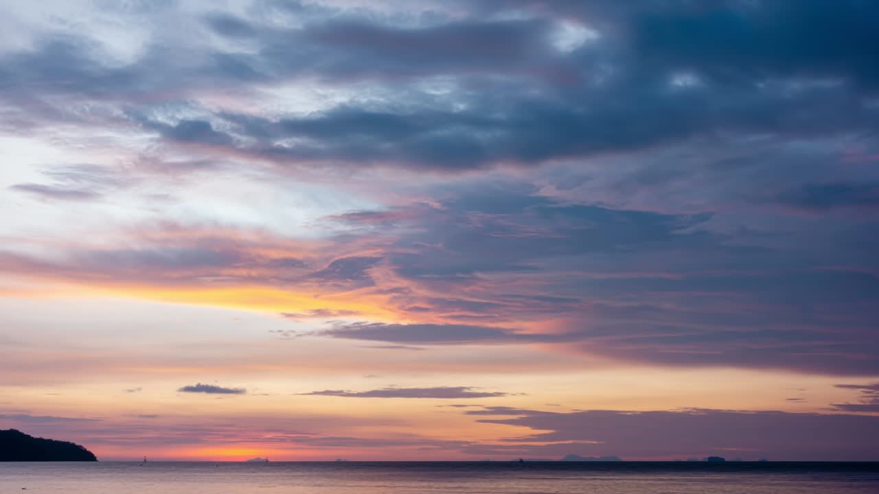 Time lapse of Majestic sunset or sunrise landscape Amazing light of nature cloudscape sky and Clouds moving away rolling 4k colorful dark sunset clouds Footage timelapse Epic cloudscape Nature view
