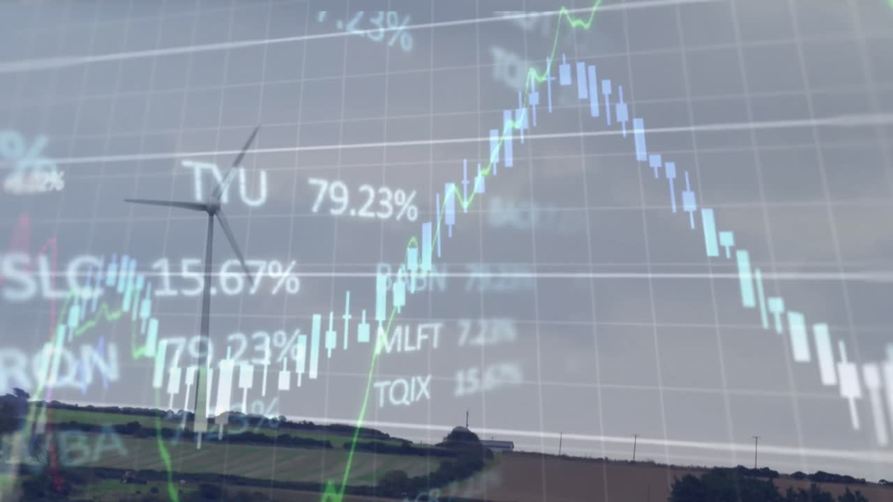 풍력 터빈의 애니메이션 및 데이터 처리