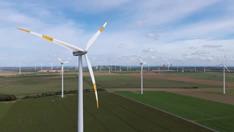 a beautiful panorama view of the windpark in bedburg, germany